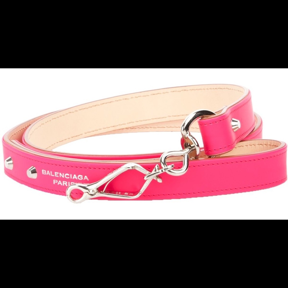 Balenciaga Dog Pink Leather Leash Rare